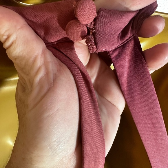 Azazie Galicia Mermaid High Neck Pleated Stretch Chiffon Leg Slit Dress NWT 10 - Picture 10 of 16